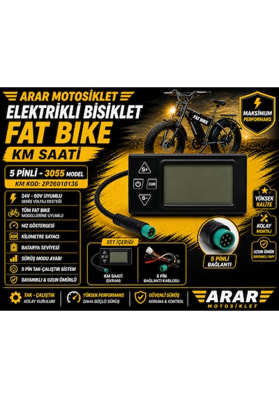 Elektrikli Bisiklet Fat Bıke Km Saat 5 Pimli-3055 500