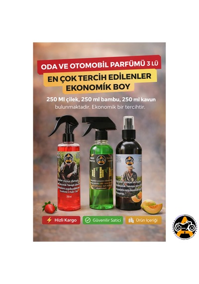 Çilek Bambu Kavun Oda Ve Otomobil 3 Lü Ekonomik Paket Çilek