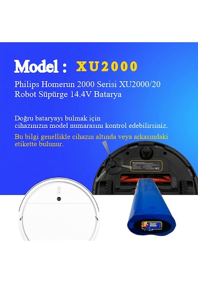 Philips Homerun 2000 Serisi Xu2000/20 Robot Süpürge 3500 Mah Batarya