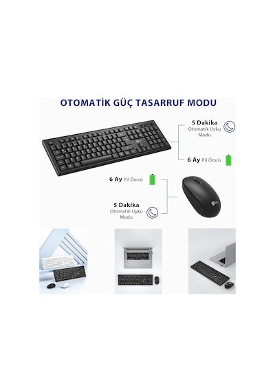 Lecoo KW200 Kablosuz Türkçe Q Klavye & Mouse Set