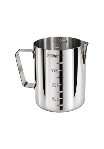 Premium Paslanmaz Çelik Ölçü Ve Karıştırma Kabı 900 Ml Sütlük, Süt Potu, Barista Ölçü Kabı Çok Renkli