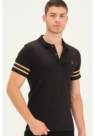 T8585 Dewberry Erkek T-shırt-siyah-camel Siyah-camel