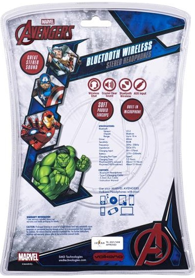 Bluetooth Kulaklık Marvel Avengers Mikrofonlu Kablosuz Çocuk Kulaklığı Lisanslı Mv-9938-ag