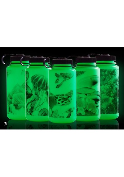 Nalgene Wide Mouth 32 Oz Suluk Matara 1 Litre Glowyld Jellyfish 682025-0031 Yeşil