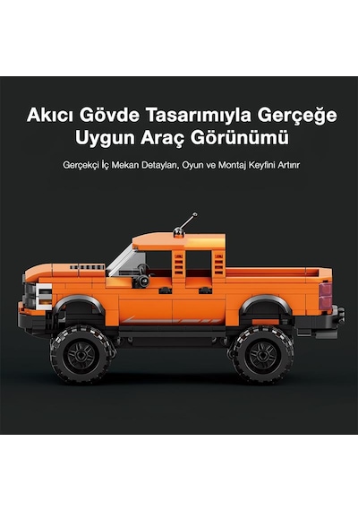 Reobrix Technic 827 Ford F-150 Raptor Kamyon Araba Yaratıcı Yapı Blok Seti Building Blocks - 423 Parça
