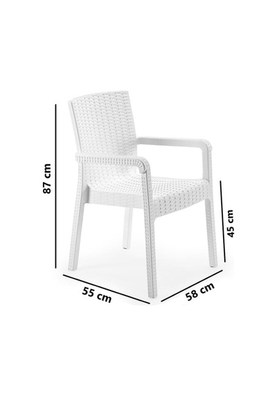 Sy-2527 Royale Hasır Desenli Rattan Bahçe Koltuk Sandalye 4'lü Set Çok Renkli