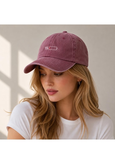 Valkyrie Low Battery Bordo Şapka Unisex Vintage Pamuk Ayarlanabilir Baseball Cap Tasarım Şapka