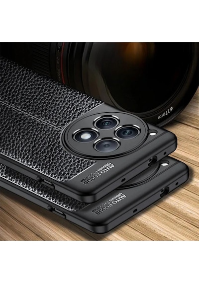 OnePlus 12 Silikon Kılıf Deri Desenli Kamera Korumalı Darbe Emici Kapak