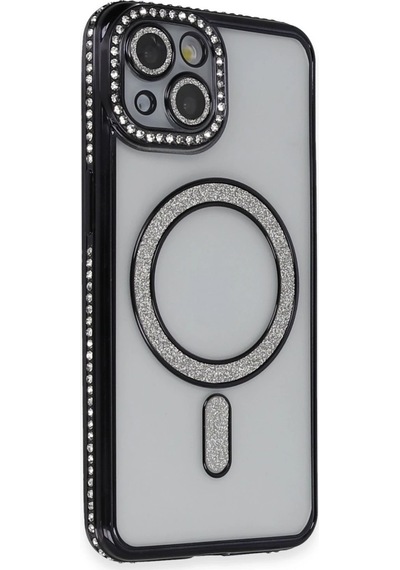 Gld-spt- Newface Apple Uyumlu iPhone 13 Kılıf Joke Simli Magneticsafe Kılıf - Siyah
