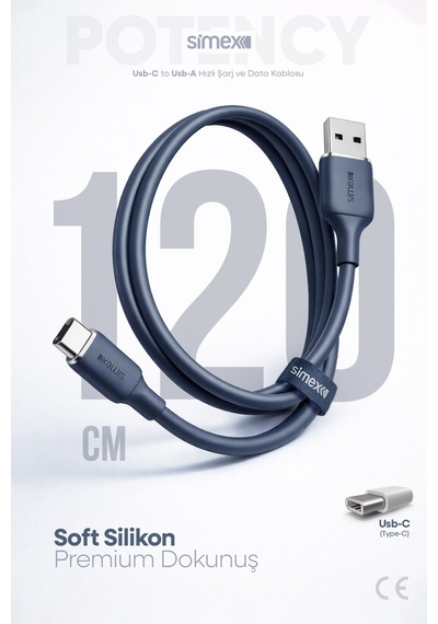 Simex 66w Hızlı Şarj Usb/type-c Kablo Samsung, Huawei, Honor, Uyumlu - Soft Silikon, Dayanıklı 1.2m Spk-14