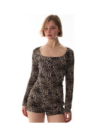 Penti Leopard Pointel Pamuklu Tulum