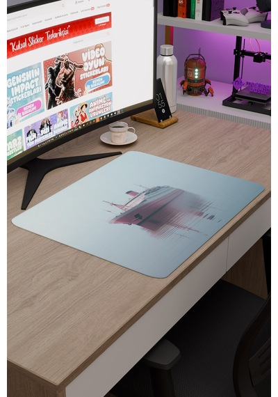 Gemi Ship Kaymaz Dikişli Kauçuk Oyuncu Mousepad V4 - 48x40 Xl Gaming Mouse Pad Fare Altlığı