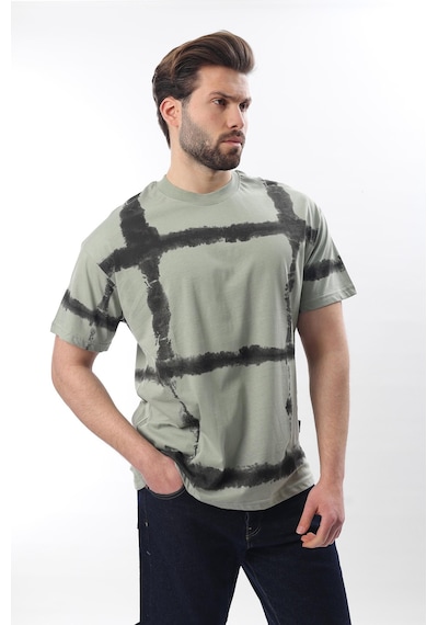 Madmext Mint Yeşili Bisiklet Yaka Baskılı Basic Erkek T-shirt E7109 Mint Yeşili Mint