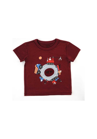 Fuar Baby Erkek Çocuk %100 Pamuklu Bisiklet Yaka Kısa Kollu Tişört 2-6 Yaş Kırmızı Kamyon Desenli Fuar Baby Erkek Çocuk %100 Pamuklu Bisiklet Yaka Kısa Kollu Tişört 2-6 Yaş Kırmızı Kamyon Desenli