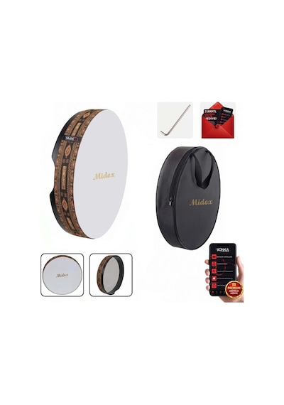 Midex Br-911 Kaliteli Bendir Def Akort Ayarlı El Tutma Oyuklu Çantalı