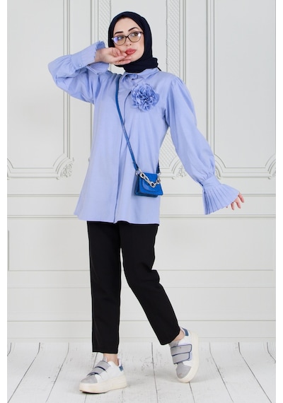 Sevitli Gül Broşlu Kolu Fırfırlı Tunik-bebe Mavi-3606-bebe Mavi Bebek Mavisi Sevitli Gül Broşlu Kolu Fırfırlı Tunik-bebe Mavi-3606-bebe Mavi Bebek Mavisi
