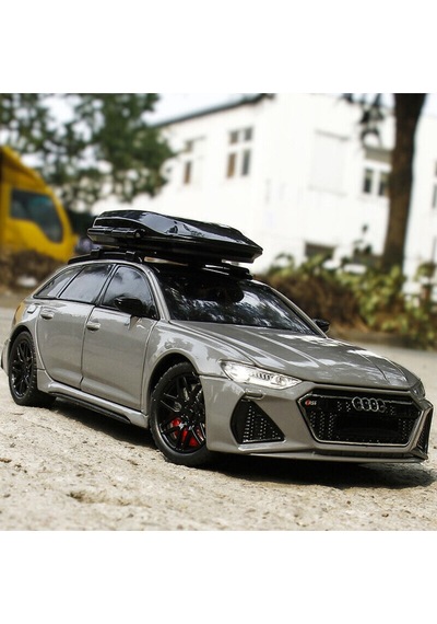 Audi Rs6 Avant 1:24 Diecast Metal Araba Koleksiyon Sesli Işıklı Nando Gri