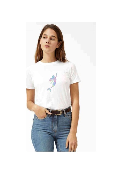 Silhouette Mermaid Kadın Beyaz Tshirt