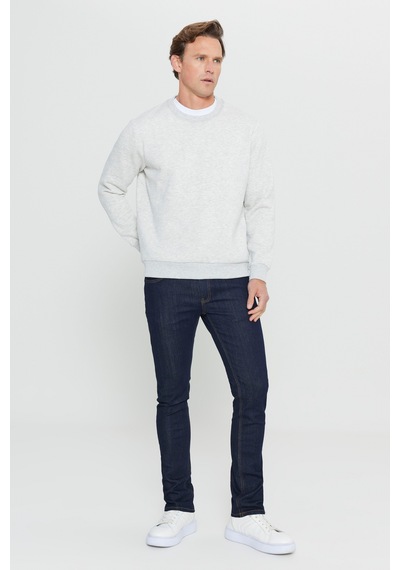 Ac&Co / Altınyıldız Classics Standart Fit Bisiklet Yaka Erkek Sweatshirt - Kar Melanj Kar Beyaz Ac&Co / Altınyıldız Classics Standart Fit Bisiklet Yaka Erkek Sweatshirt - Kar Melanj Kar Beyaz