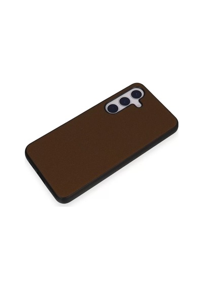 Newface Samsung Galaxy S24 Kılıf Taft Kapak - Kahverengi