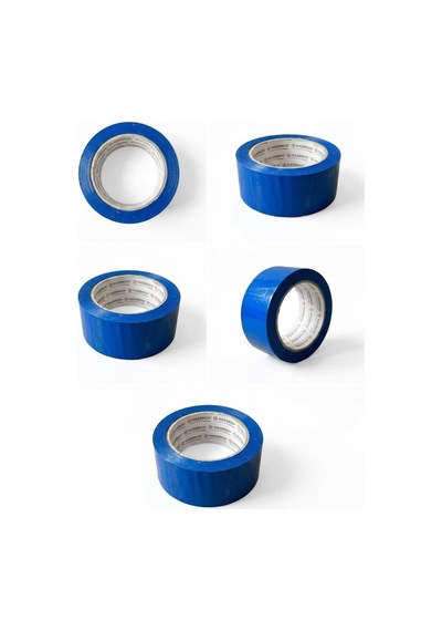 Hasbros Slikonize Bant Mavi Koli Bandı / 45 Mm X 100 Metre / 5 Adet