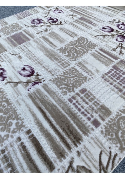 Burak Halı 150x235 Mor Vizon 4 M2 Akrilik Kesme Saçaklı Halı