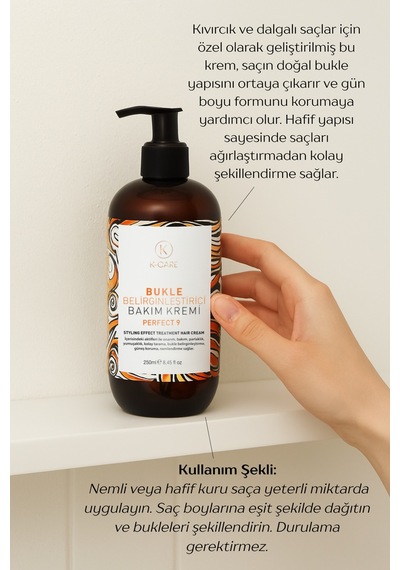K K-care Cosmetics Kıvırcık Saçlar için Bukle Belirginleştirici Kremi 250 ML