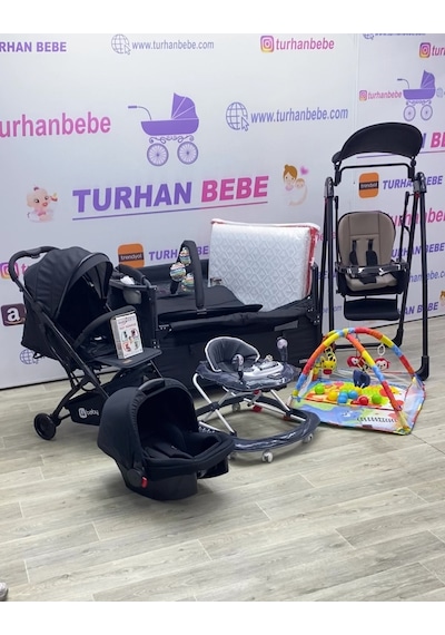 Yeni Doğan Bebek Çeyiz Seti Kabin Boy Bebek Arabası Puset Park Beşik Salıncak Yürüteç Oyun Halısı... Siyah Yeni Doğan Bebek Çeyiz Seti Kabin Boy Bebek Arabası Puset Park Beşik Salıncak Yürüteç Oyun Halısı... Siyah