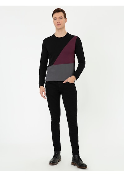 Siyah Slim Fit Sweatshirt