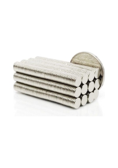 50 Adet Çap 6mm X Kalınlık 1mm Yuvarlak Süper Güçlü Neodyum Mıknatıs