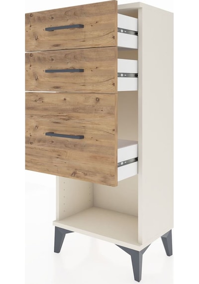 Arges Komodin 3 Çekmeceli 44x30x106 Aytaşı-çam Aytaşı