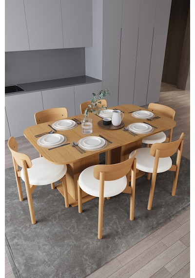 Modern Dolaplı 6 Kişilik Mutfak Yemek Masası Ve Sandalye %100 Mdf Mutfak Yemek Odası Masası Takımı Ymt06 Karına Modern Dolaplı 6 Kişilik Mutfak Yemek Masası Ve Sandalye %100 Mdf Mutfak Yemek Odası Masası Takımı Ymt06 Karına