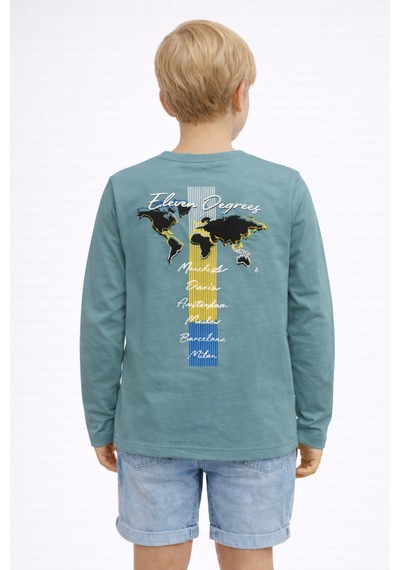Yale Kids 8-12 Yaş Erkek Çoçuk Uzun Kollu Tişört Duman Mavi