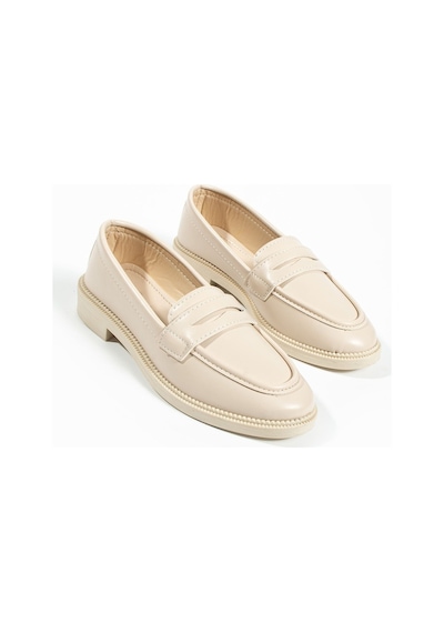 Kadın Loafer Günlük Klasik Casual Makosen Fonle Bej Bej