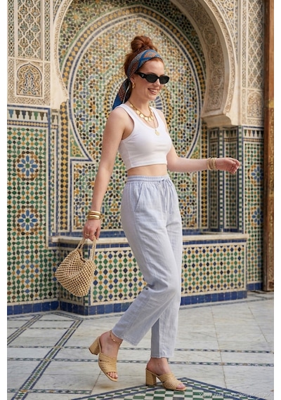 Lela Pamuklu Belden Bağlamalı Yüksek Bel Geniş Paça Cepli Regular Fit Pantolon Bayan Pantolon 668yp4760 Bebe Mavi Lela Pamuklu Belden Bağlamalı Yüksek Bel Geniş Paça Cepli Regular Fit Pantolon Bayan Pantolon 668yp4760 Bebe Mavi