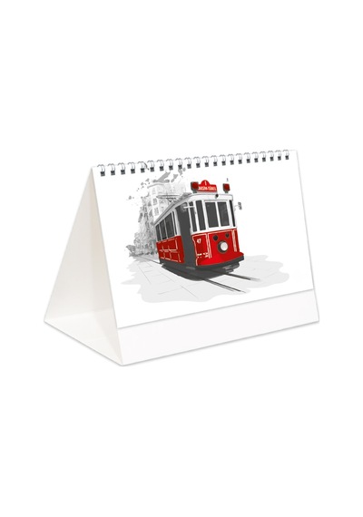 2027 İstanbul Piramit Masa Takvimi Masaüstü Takvim 16 x 15.5 CM