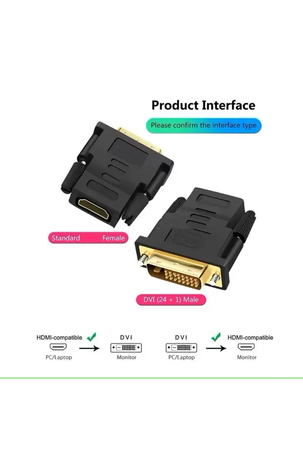 Dvı Hdmı Adaptörü Dvı 24+1 Hdmı Kaplama Fiş Dvı Erkek Hdmı Uyumlu Video Dönüştürücü Pc Hd Tv İçin