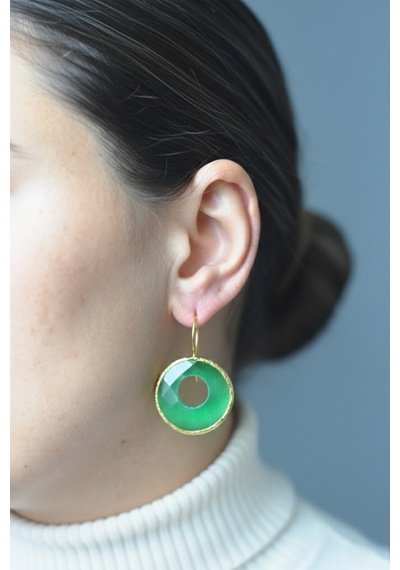 Kadir Jewellery 22 Ayar Altın Kaplama Kadın Taşlı Küpe -el İşçiliği Ve Hipoalerjenik Küpe çok renkli 49970557