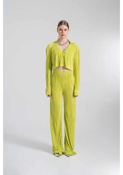 Holly Lolly Crop Model Düğme Kapamalı Comfy Crop Gömlek Yeşil