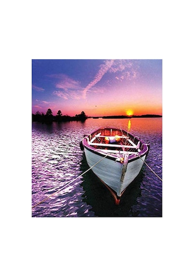 Sunset Ve Kayık Çerçeveli 50x65 Bul-boya Seti