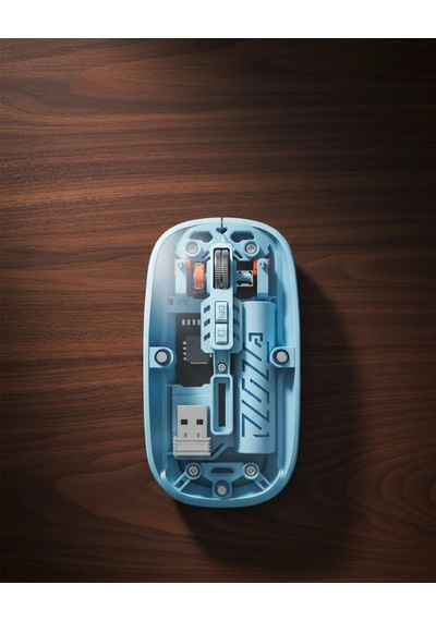 Bluetooth 5.2 Destekli Mavi Pilli Kablosuz Mouse -