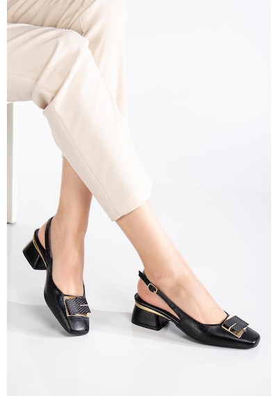 Suins Shoes Suins Katty Model Kadın Orta Topuklu Ayakkabı siyah