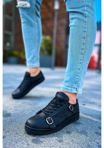 Ch191 Cst Side Buckle Erkek Ayakkabı Sıyah Çok Renkli