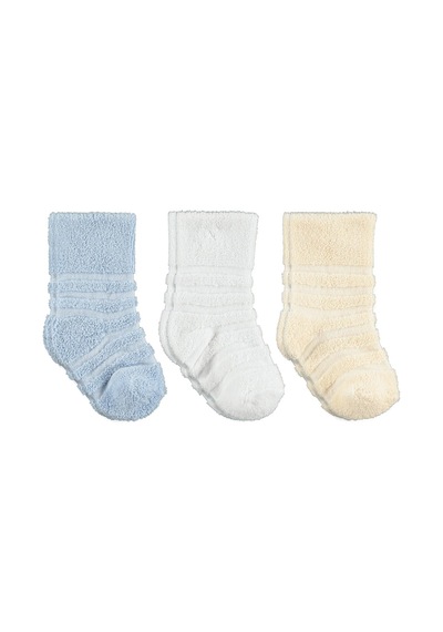 Civil Baby Çemberli Basic Havlu 6-18 Ay 3'lü Bebek Erkek Çorap Set Standart