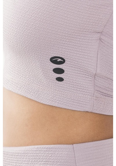 Maraton Active Slimfit Kadın Balıkçı Yaka Kolsuz Koşu Lila Crop Top 22257 Lila