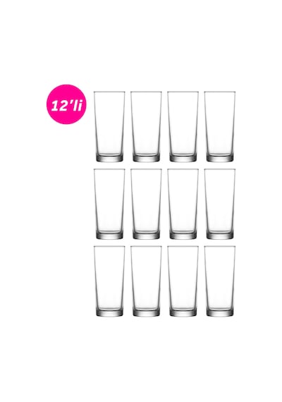 Lav Suma Cam Su Bardağı 12li 190 Ml Rakı/limonata/meşrubat Bardağı Lv-sum330e Bnd12 Çok Renkli