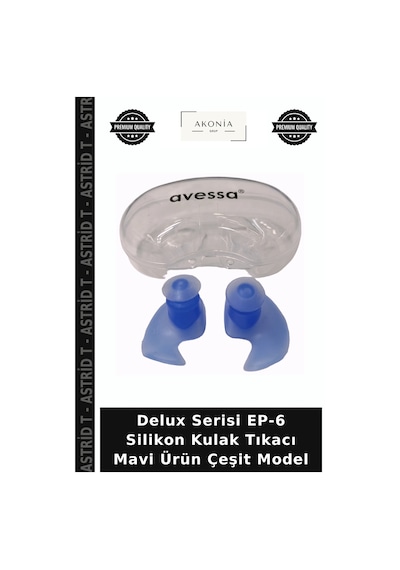 Delux Serisi Ep-6 Silikon Kulak Tıkacı Mavi Ürün Çeşit Model