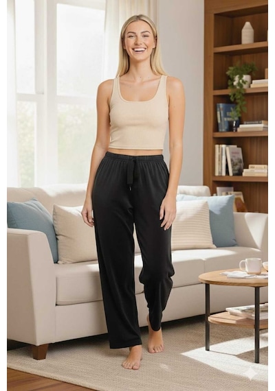Kadife Gül Kurusu Likralı Soft Kadife Pijama Siyah