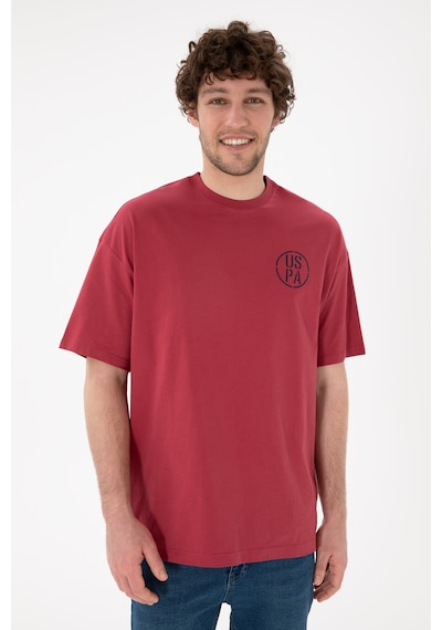 U.S. Polo Assn. Erkek Oversize Fit Bisiklet Yaka Vişne Tişört 50305904-VR223 U.S. Polo Assn. Erkek Oversize Fit Bisiklet Yaka Vişne Tişört 50305904-VR223