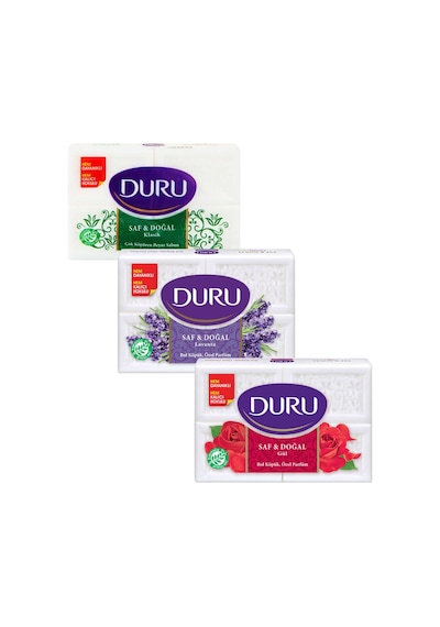 Duru Kalıp Sabun 600 Gr 4x150 Klasik-gül-lavanta 3 Lü Karma Paket Lavanta